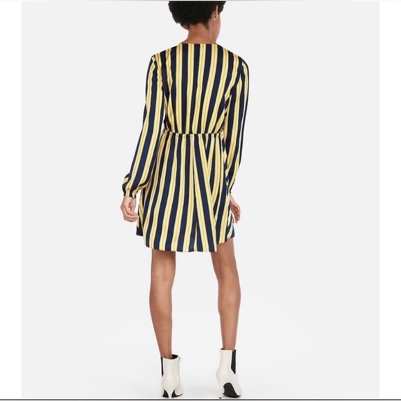 Express S Yellow/Navy Blue Striped Dress, Used, Quantity 1 available. - Picture 2 of 13